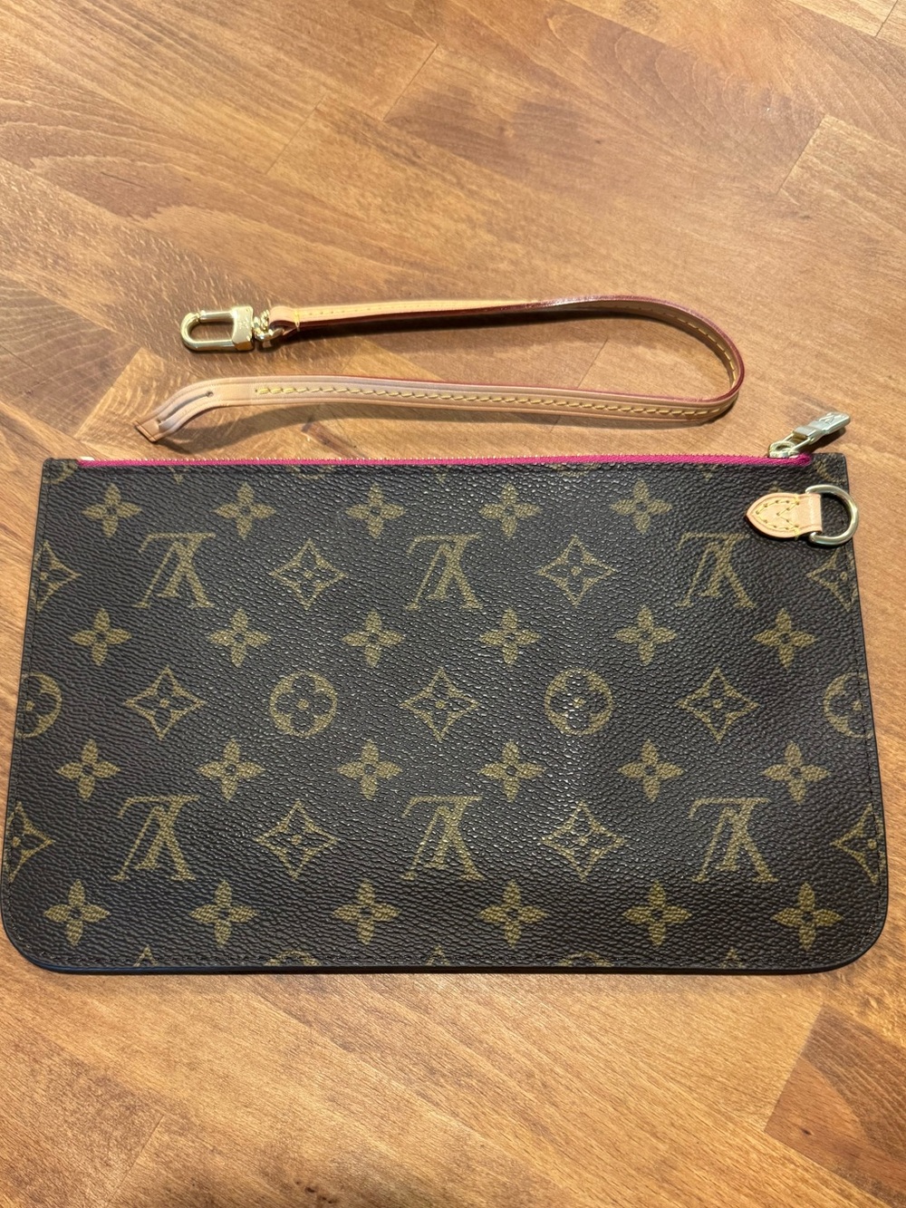 Louis Vuitton Pouch Neverfull MM Pink Strap Authentic New LV Pochette Clutch - Picture 3 of 10